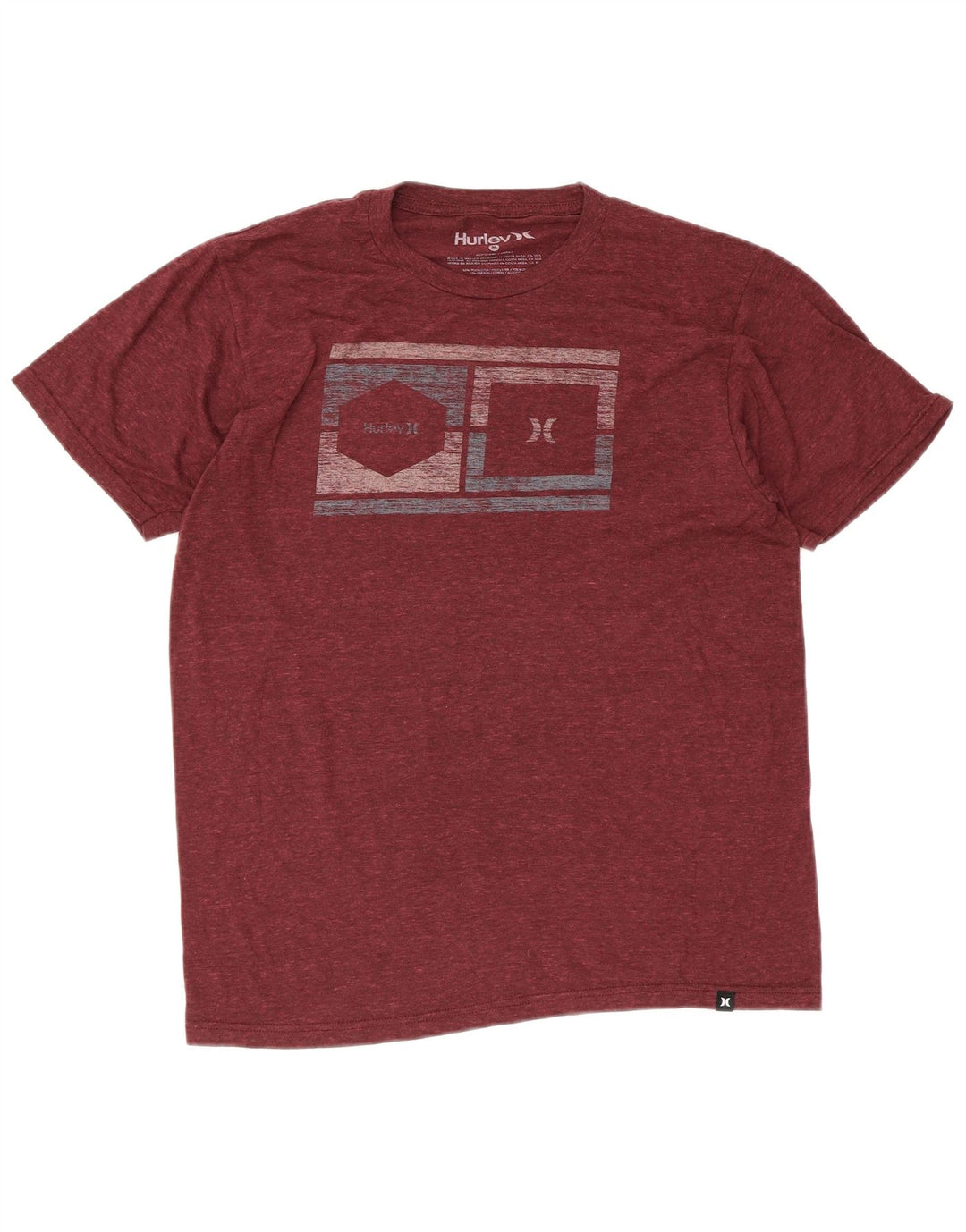 Hurley Camiseta Gráfica Para Hombre Top Poliéster Granate Medio