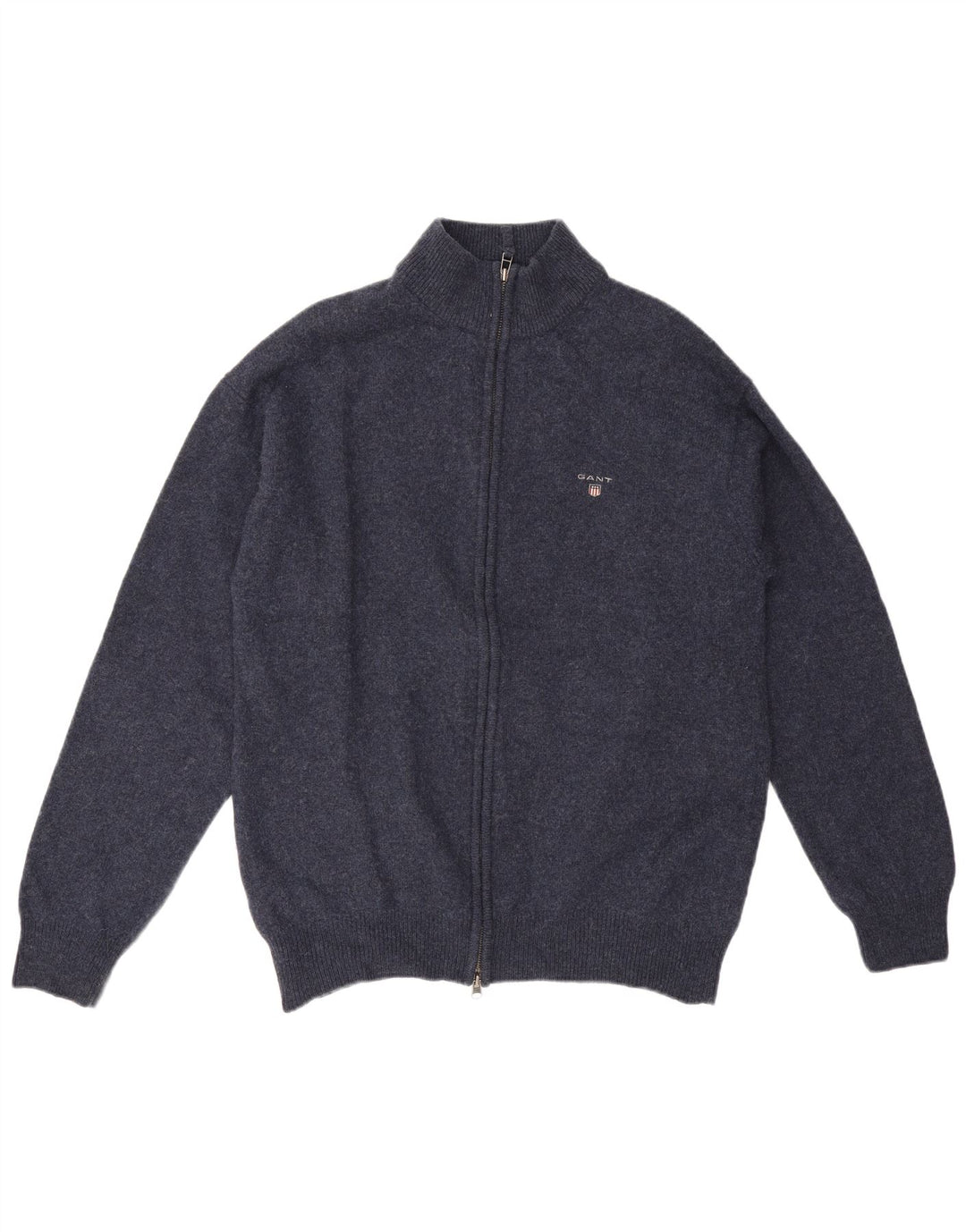 Gant Suéter tipo cárdigan para hombre XL Lana de cordero azul marino