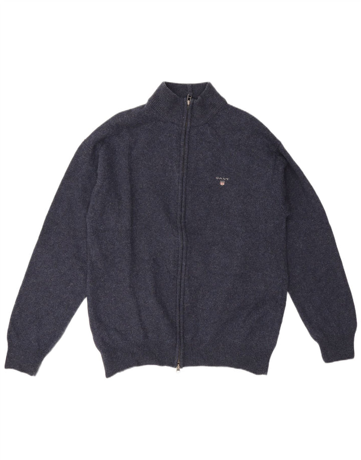 Gant Suéter tipo cárdigan para hombre XL Lana de cordero azul marino