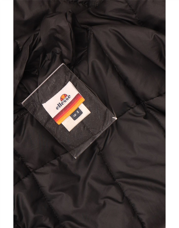 Ellesse Chaqueta Acolchada Reversible con Capucha De Gran Tamaño para Mujer UK 8 Small Black