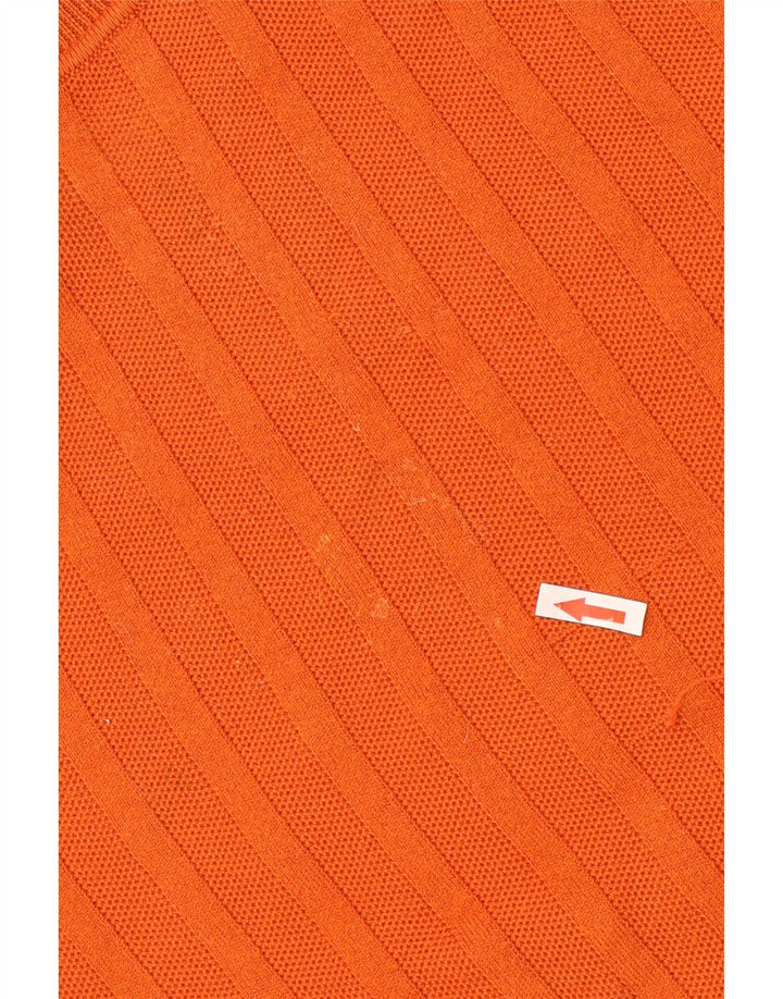 Marks & Spencer - Jersey de cuello redondo para hombre con autógrafo, talla grande, algodón naranja