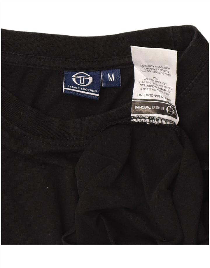 SERGIO TACCHINI Camiseta para mujer Top UK 40 Mediano Algodón negro