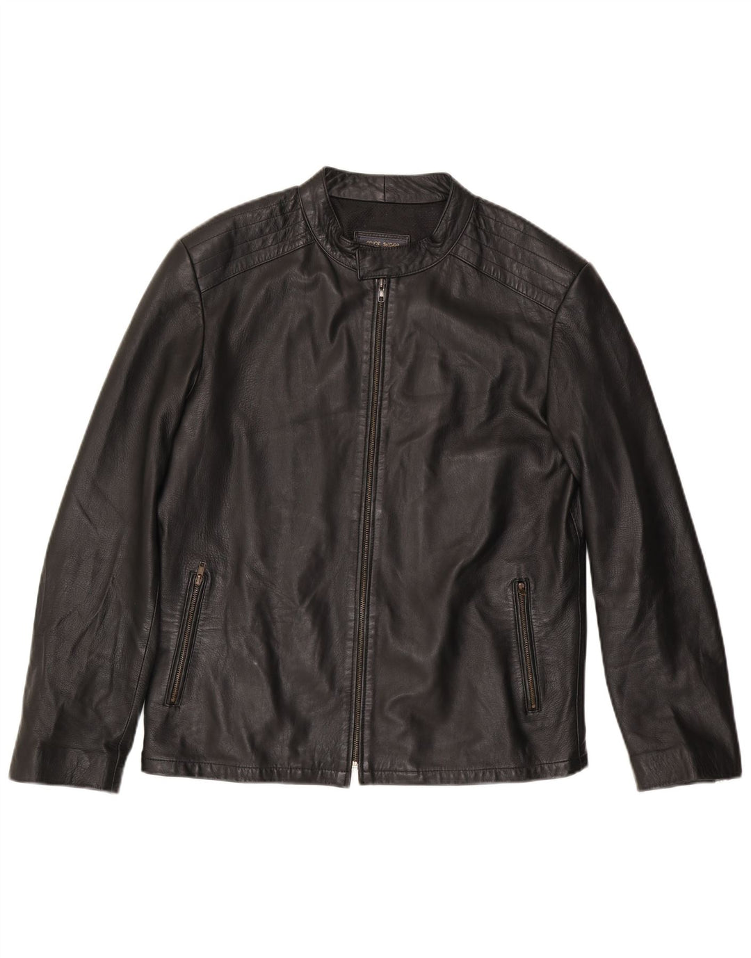 Vintage chaqueta de cuero para hombre Reino Unido 38 cuero negro medio