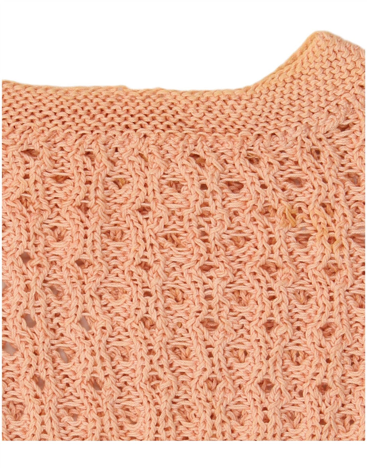 Vintage mujer crop chaleco camiseta sin mangas Reino Unido 12 rosa medio