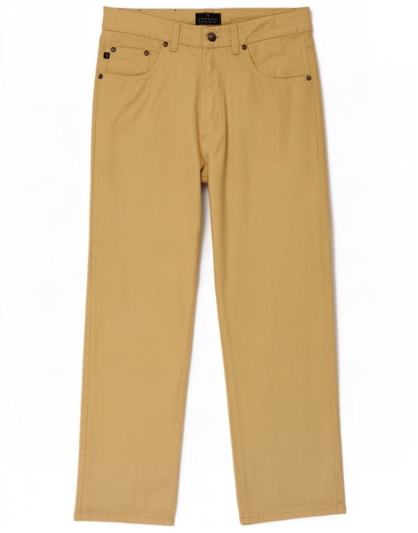Pantalón Casual Mujer Trussardi Recto W32 L27 Algodón Amarillo