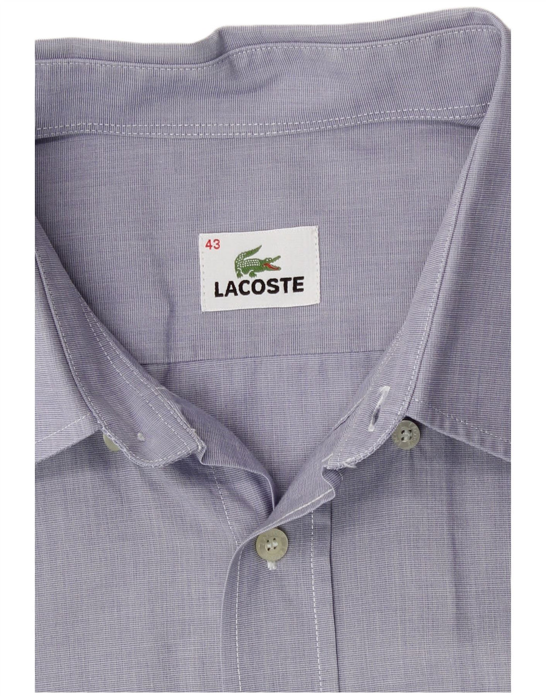 Camisa Lacoste Hombre Manga Corta Talla 43 Grande Algodón Azul