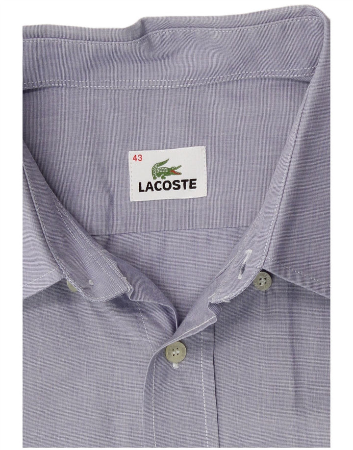 Camisa Lacoste Hombre Manga Corta Talla 43 Grande Algodón Azul
