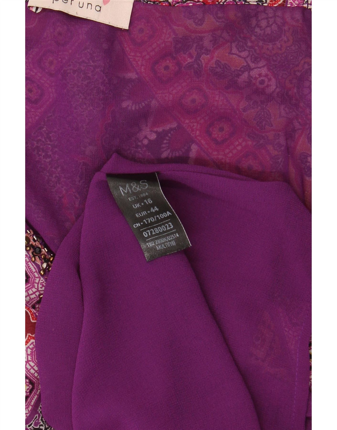 Marks & Spencer Vestido de verano para mujer UK 46 Grande Poliéster floral multicolor