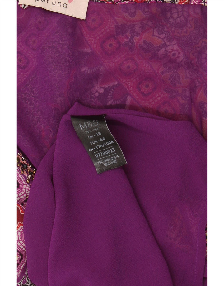Marks & Spencer Vestido de verano para mujer UK 46 Grande Poliéster floral multicolor