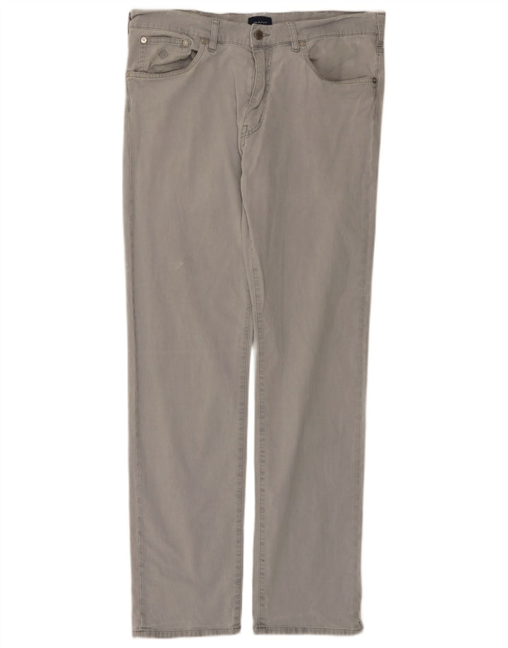 Gant Pantalones informales regulares para hombre W34 L34 Gris