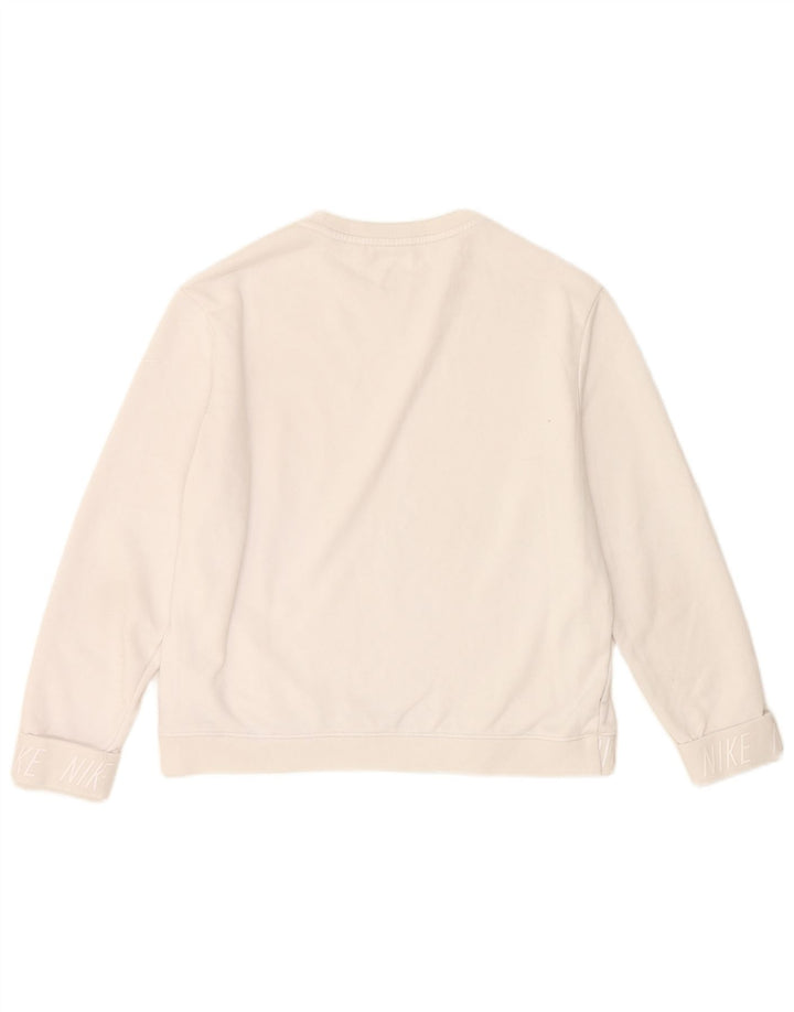Nike - Sudadera gráfica para mujer, talla 40, poliéster blanco mediano