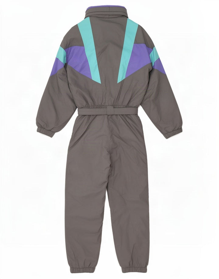Mono de esquí vintage para hombre pequeño bloque de color gris