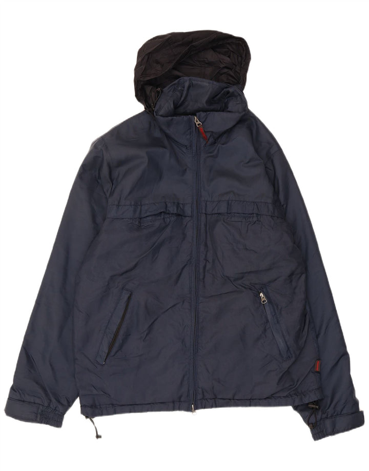 Chaqueta cortavientos con capucha para hombre Invicta UK 38 Medium Azul marino Poliamida