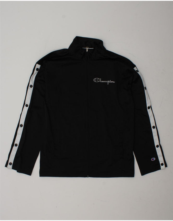 CHAMPION Chaqueta superior de chándal con estampado gráfico para hombre Bloque de color negro mediano