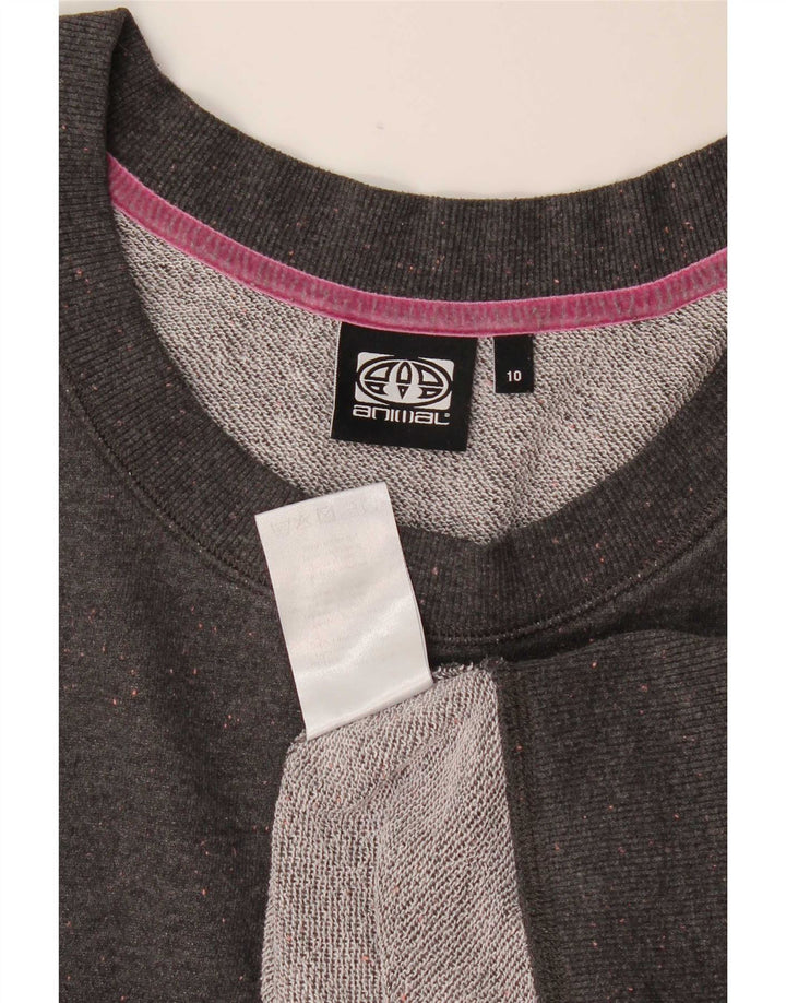 Animal Mujer Sudadera Jumper Reino Unido 10 Pequeño Gris Moteado
