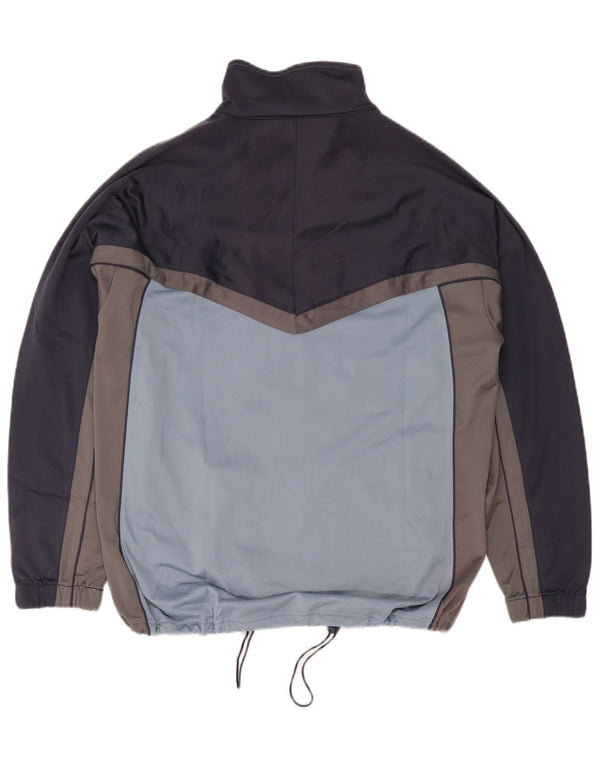 Asics Hombre Regular Fit Chándal Top Chaqueta Azul Medio Colorblock Deportes