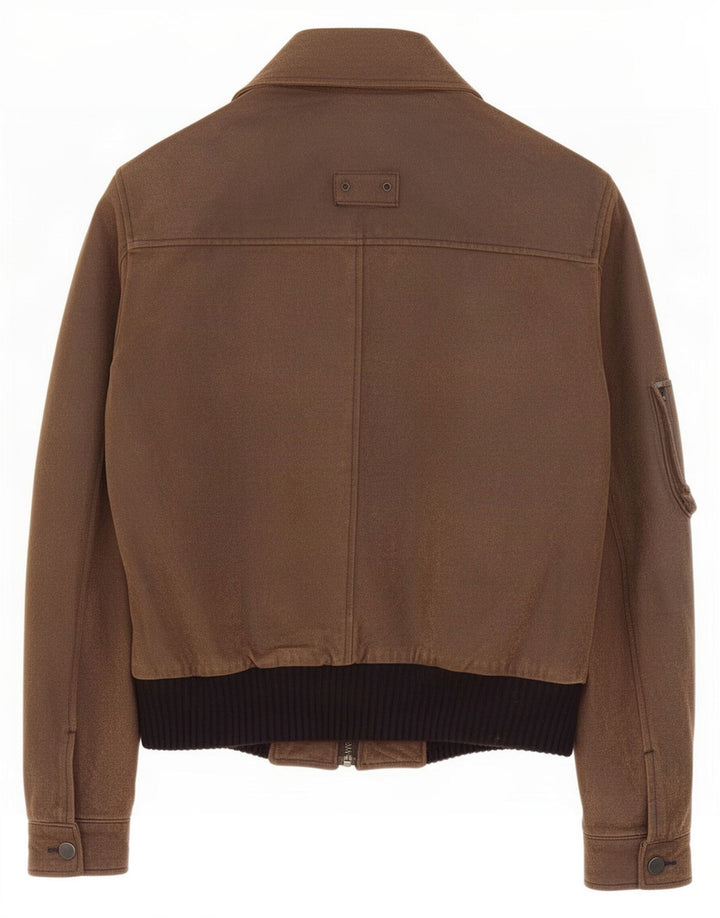 Chaqueta bomber básica de ante para hombre IT 50 cuero marrón grande