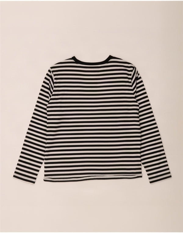Marks & Spencer Top para mujer de manga larga UK 42 Algodón a rayas negro mediano