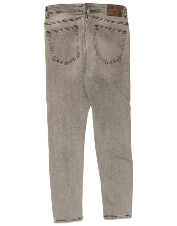 Zara Jeans ajustados para hombre EU 42 Large W32 L30 Algodón gris