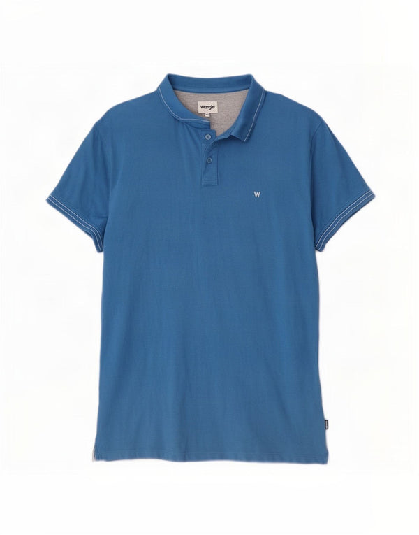 Wrangler Polo para hombre 2XL Algodón a rayas azules