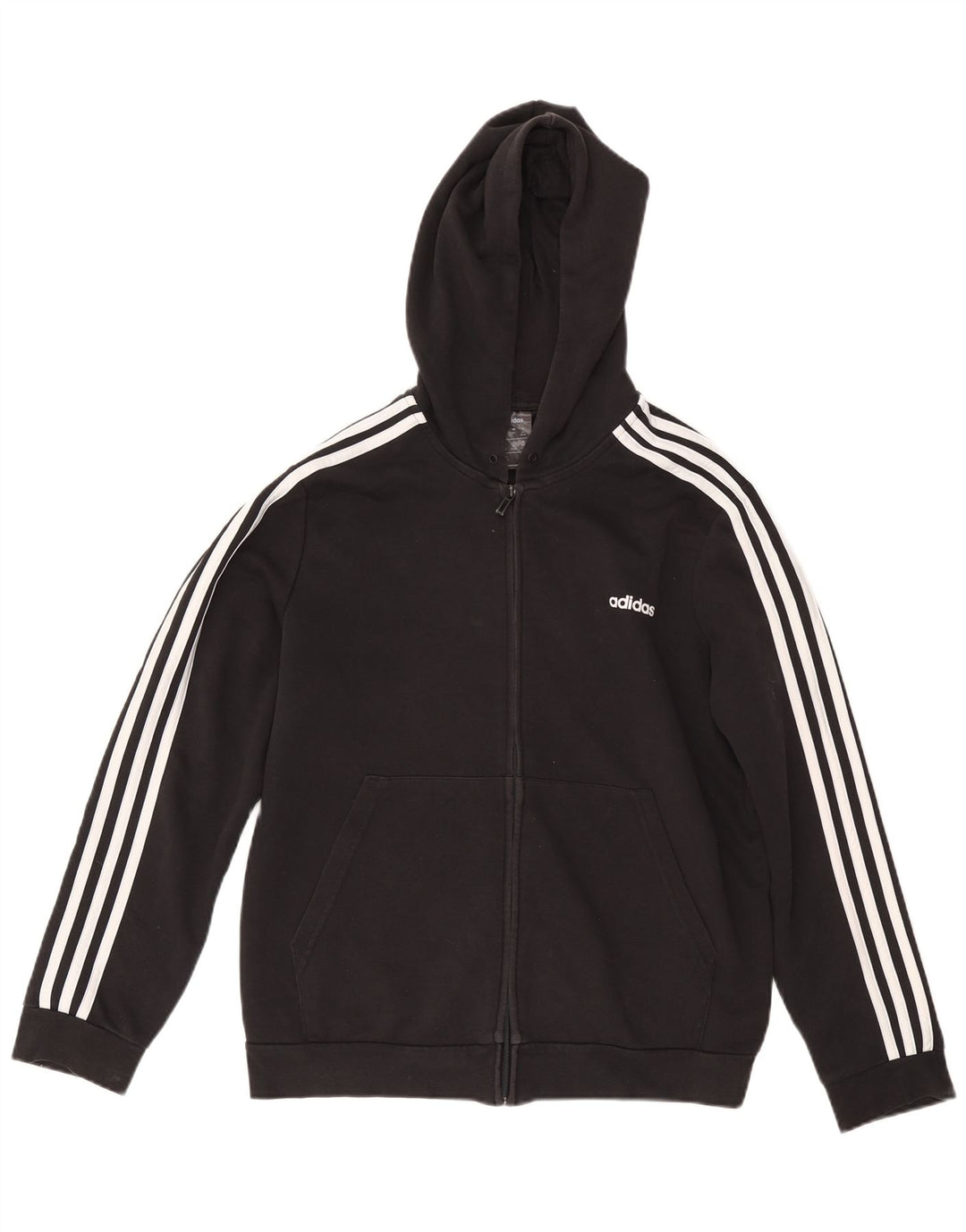 ADIDAS Suéter con capucha y cremallera extragrande para mujer UK 24/26 2XL Algodón negro