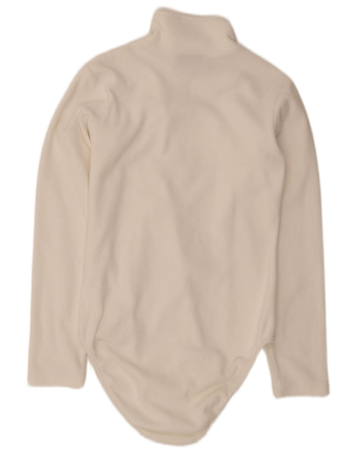 Fila Body de forro polar de manga larga para mujer UK 44 Poliéster blanco mediano