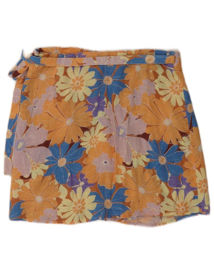 Rip Curl Falda Cruzada Para Mujer Pequeña W26 Algodón Floral Multicolor