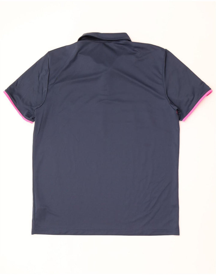 Polo Adidas Hombre Grande Azul Marino Colorblock Poliéster