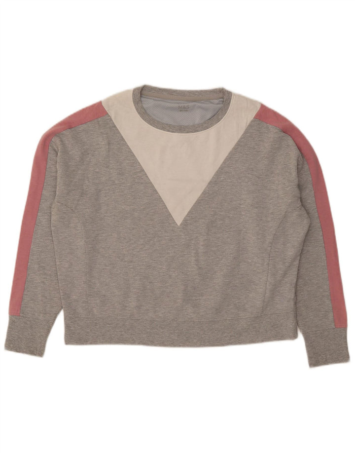 Marks & Spencer - Sudadera corta para mujer (talla 40), color gris medio