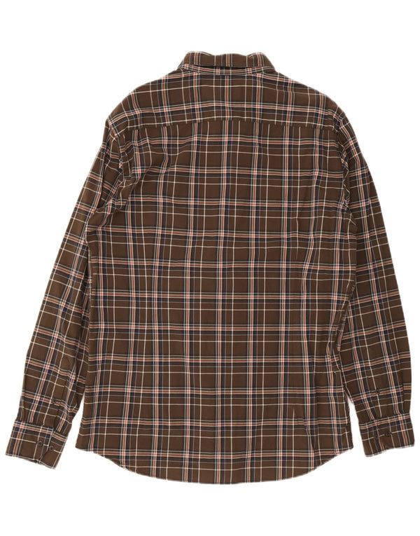 Camisa Massimo Dutti Hombre XL Algodón Cuadros Marrón