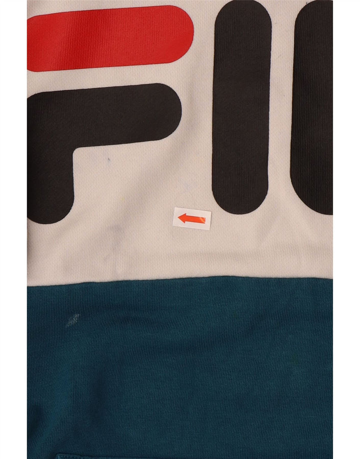 Fila Hombre Sudadera Con Capucha Jumper Small Multicolor Colorblock Algodón