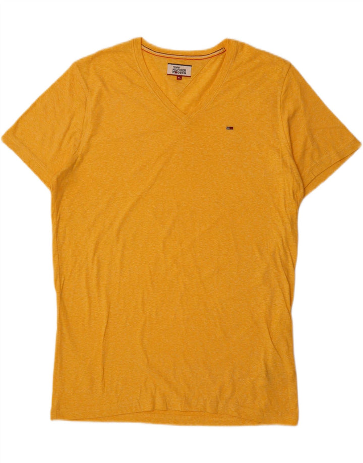 TOMMY HILFIGER Mens T-Shirt Top XL Yellow Polyester Vintage Tommy Hilfiger and Second-Hand Tommy Hilfiger from Messina Hembry 