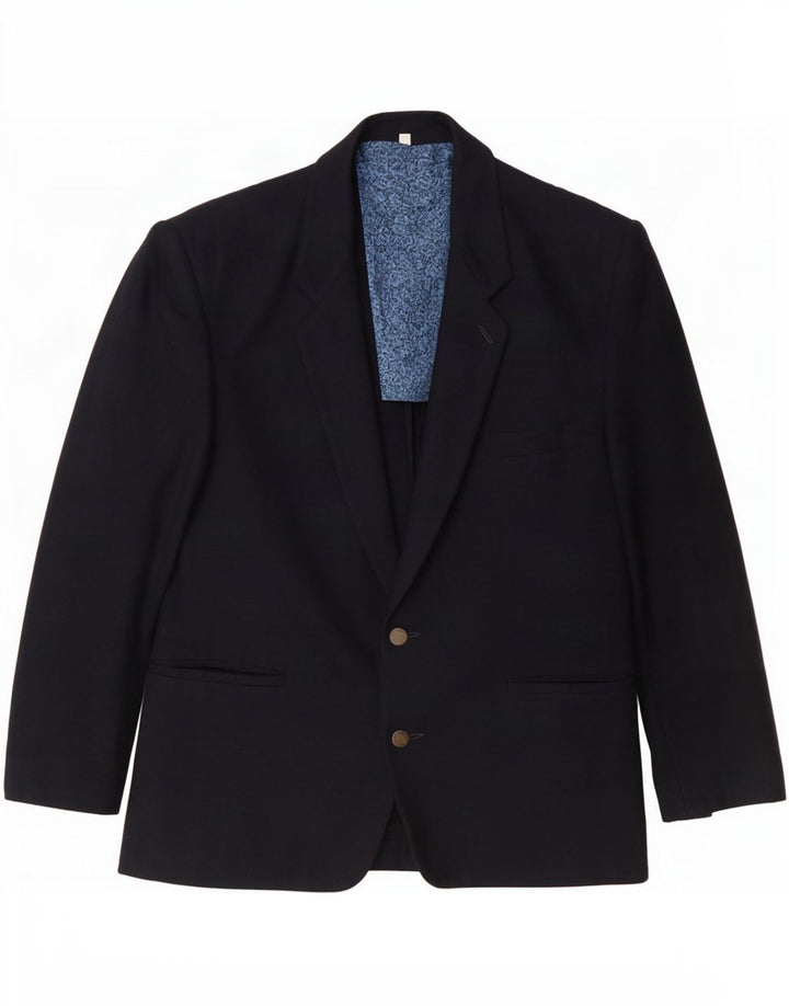 Pollini Chaqueta tipo blazer de 2 botones para hombre UK 38 Mediana lana azul marino