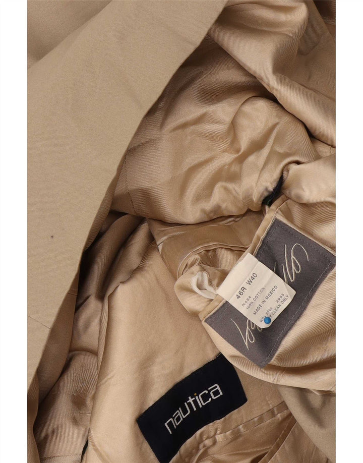 Nautica Chaqueta tipo blazer de 2 botones para hombre UK 46 3XL Algodón beige