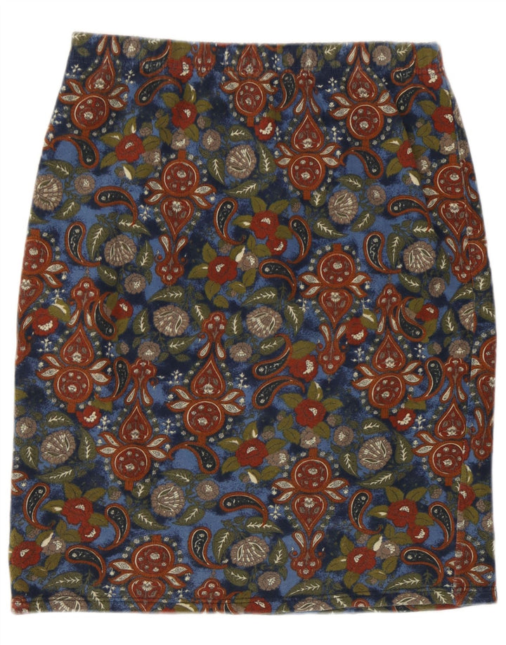 Falda lápiz vintage para mujer W30 Paisley multicolor medio