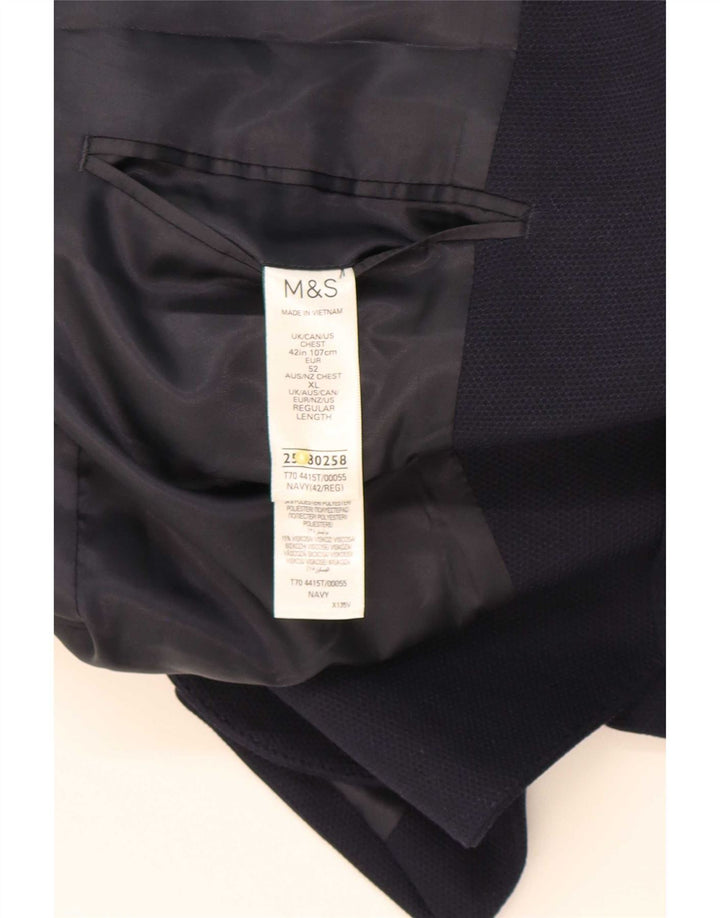 Marks & Spencer Chaqueta tipo blazer de 2 botones para hombre UK 42 Large Poliamida azul marino