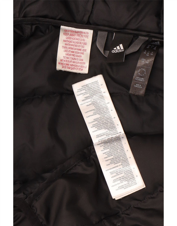 Adidas Chaqueta acolchada con capucha para niños 13-14 años Negro Poliéster color block