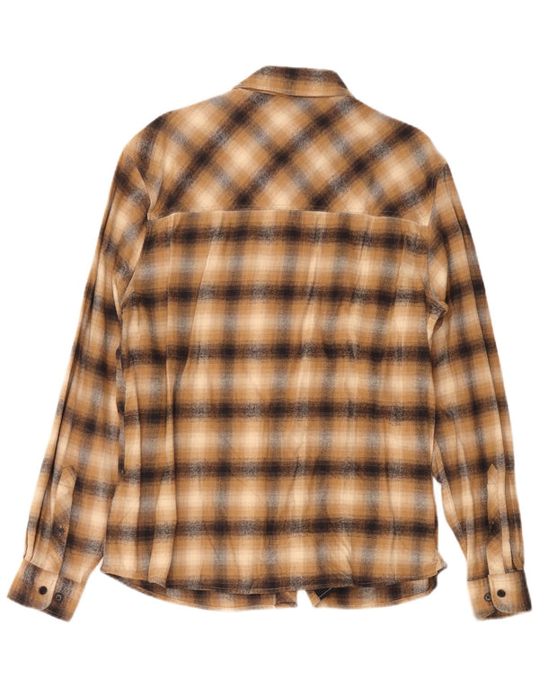 Montura Hombre Camisa De Franela XL Algodón A Cuadros Marrón