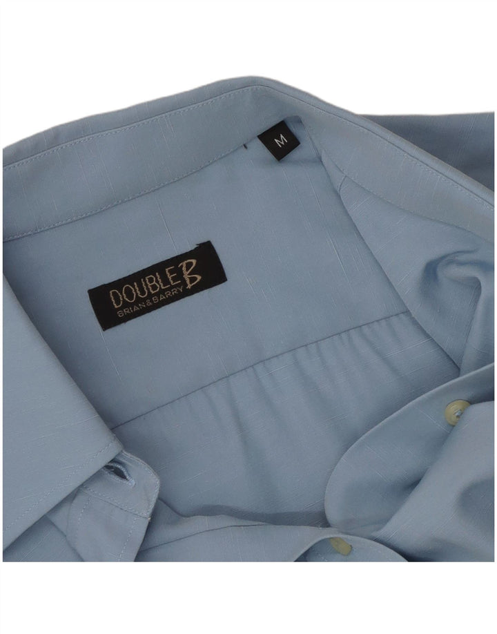 VINTAGE Camisa de Mujer Reino Unido 12 Azul Medio