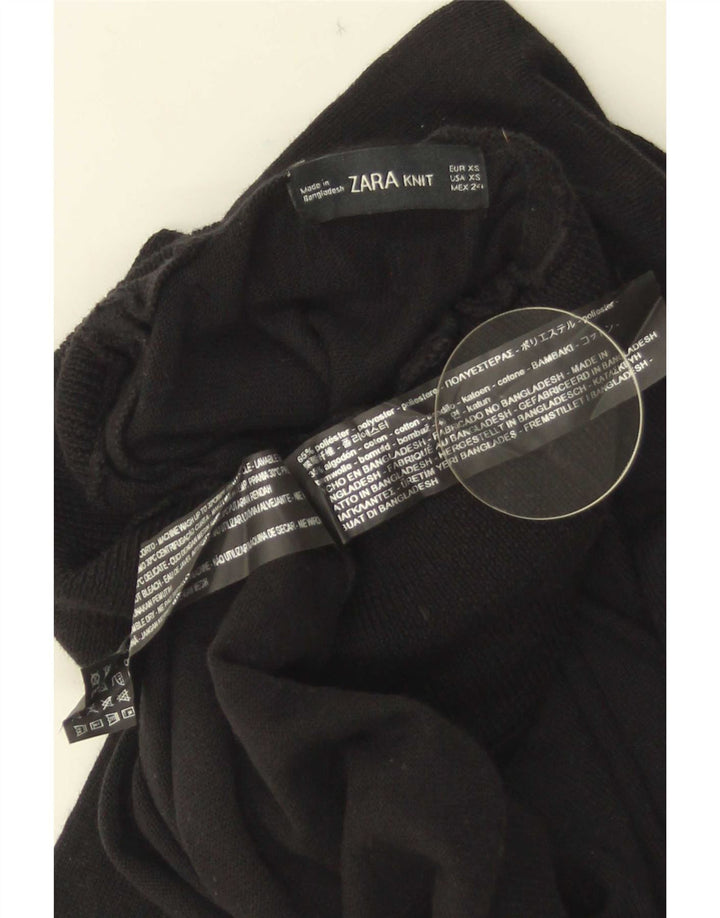 Zara Jersey con cuello vuelto para mujer UK 6 XS Poliéster negro