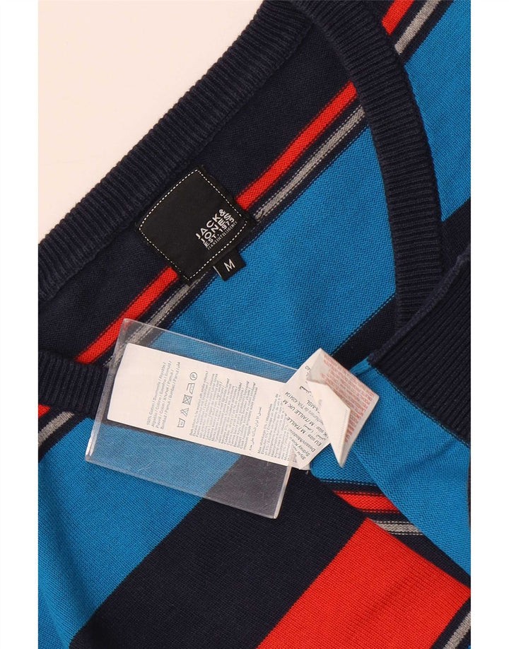 Jack & Jones Jersey con Cuello en V para Hombre Jersey Mediano de algodón a Rayas Multicolor