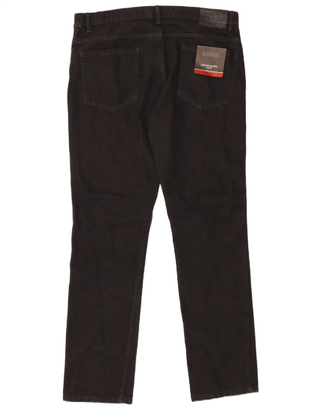 PIERRE CARDIN Vaqueros rectos Paris para hombre W38 L34 Algodón negro