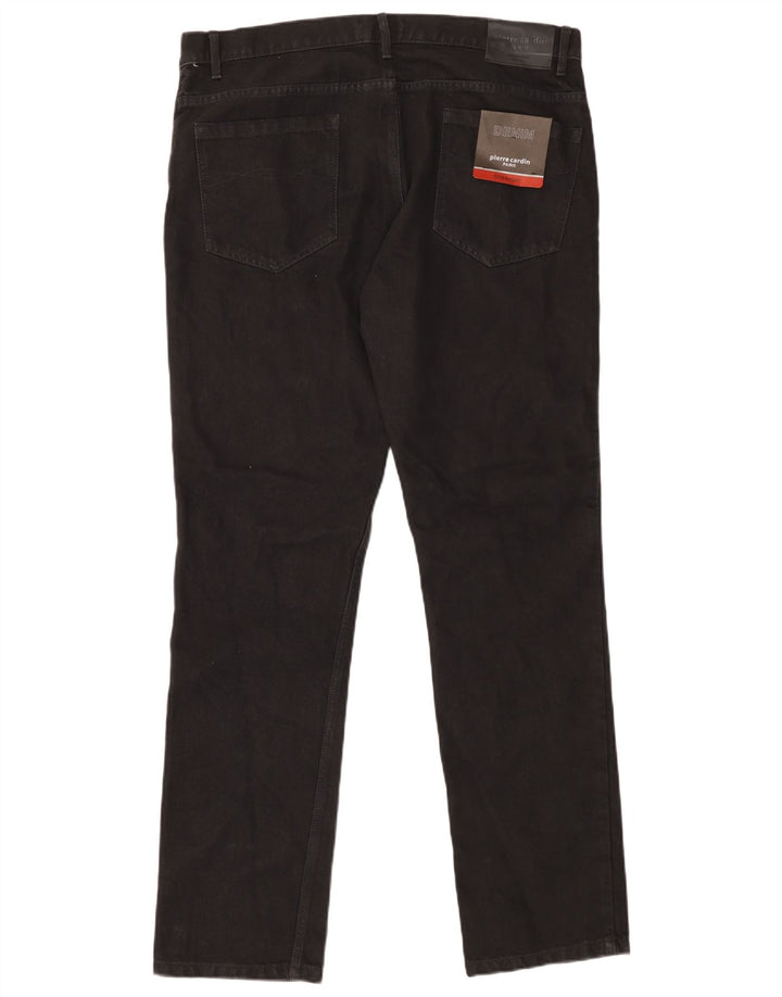 PIERRE CARDIN Vaqueros rectos Paris para hombre W38 L34 Algodón negro