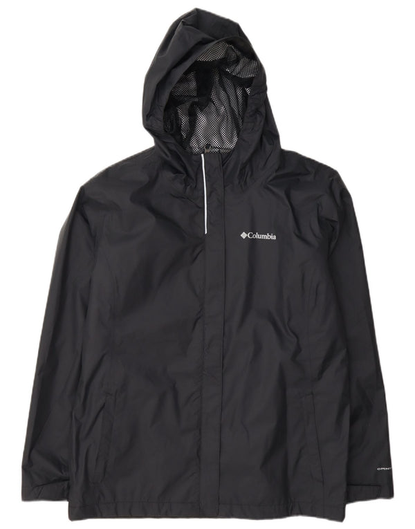 Columbia Chaqueta impermeable con capucha Omni-Tech para niña 15-16 años XL Nylon azul marino