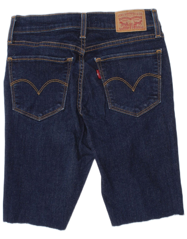 Levi's Womens 710 Skinny Denim Shorts W26 Small Blue Cotton
