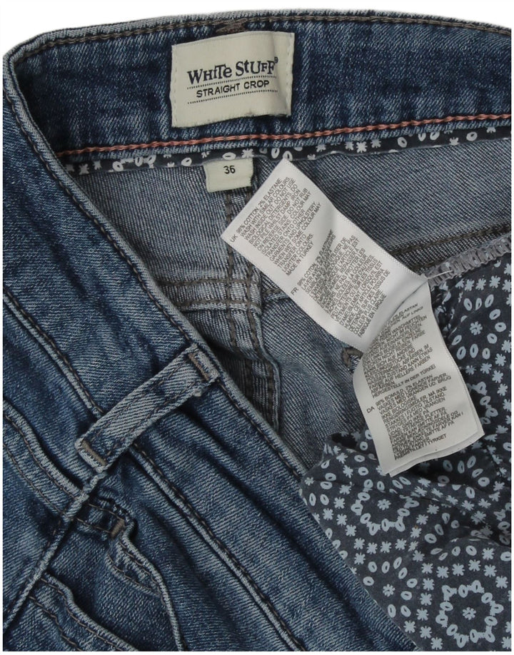 White Stuff Vaqueros Cortos Rectos para Mujer EU 36 Small W26 L24 Algodón Azul