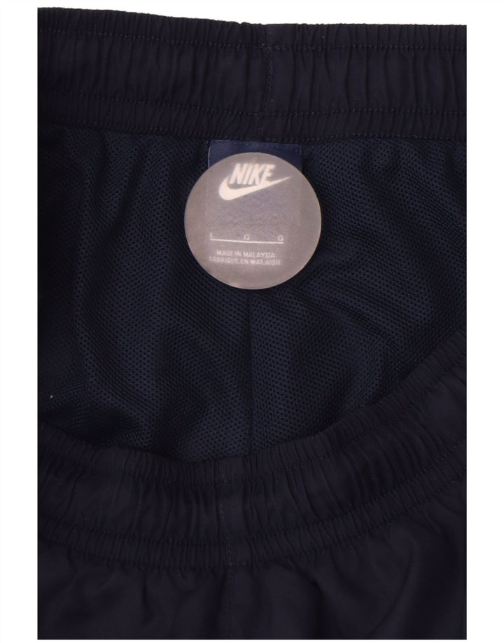Pantalones cortos deportivos NIKE para hombre, talla grande, poliéster azul marino