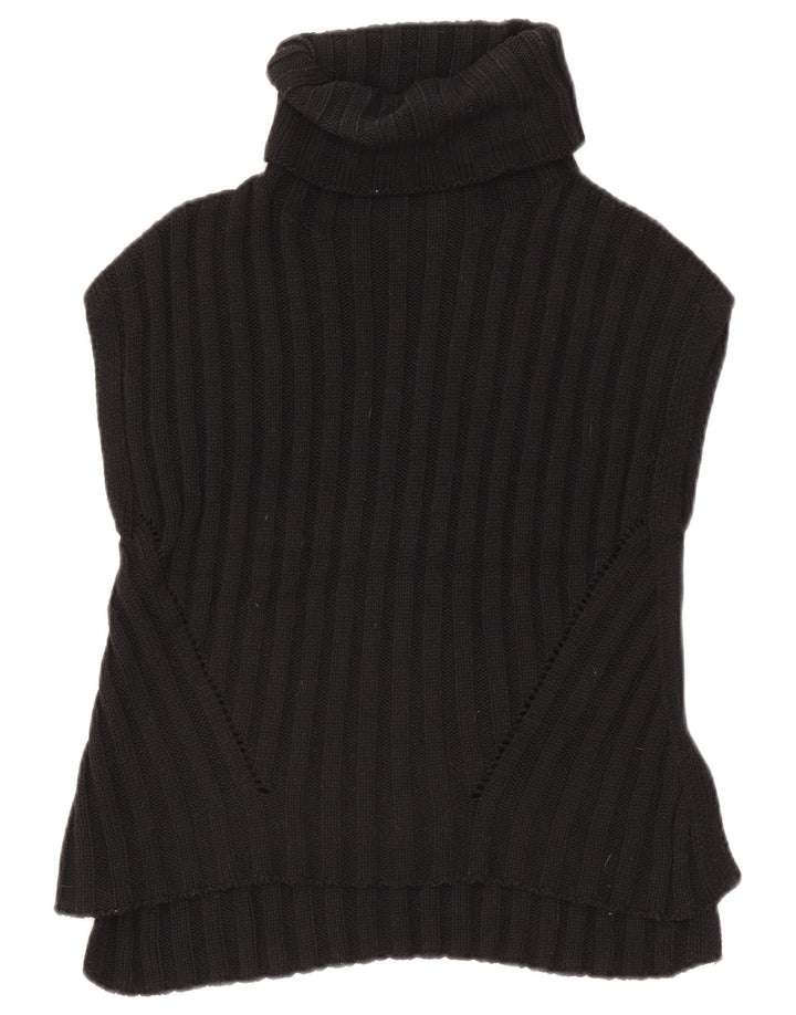 Zara Mujer Chaleco Tank Top UK 10 Small Negro Poliéster