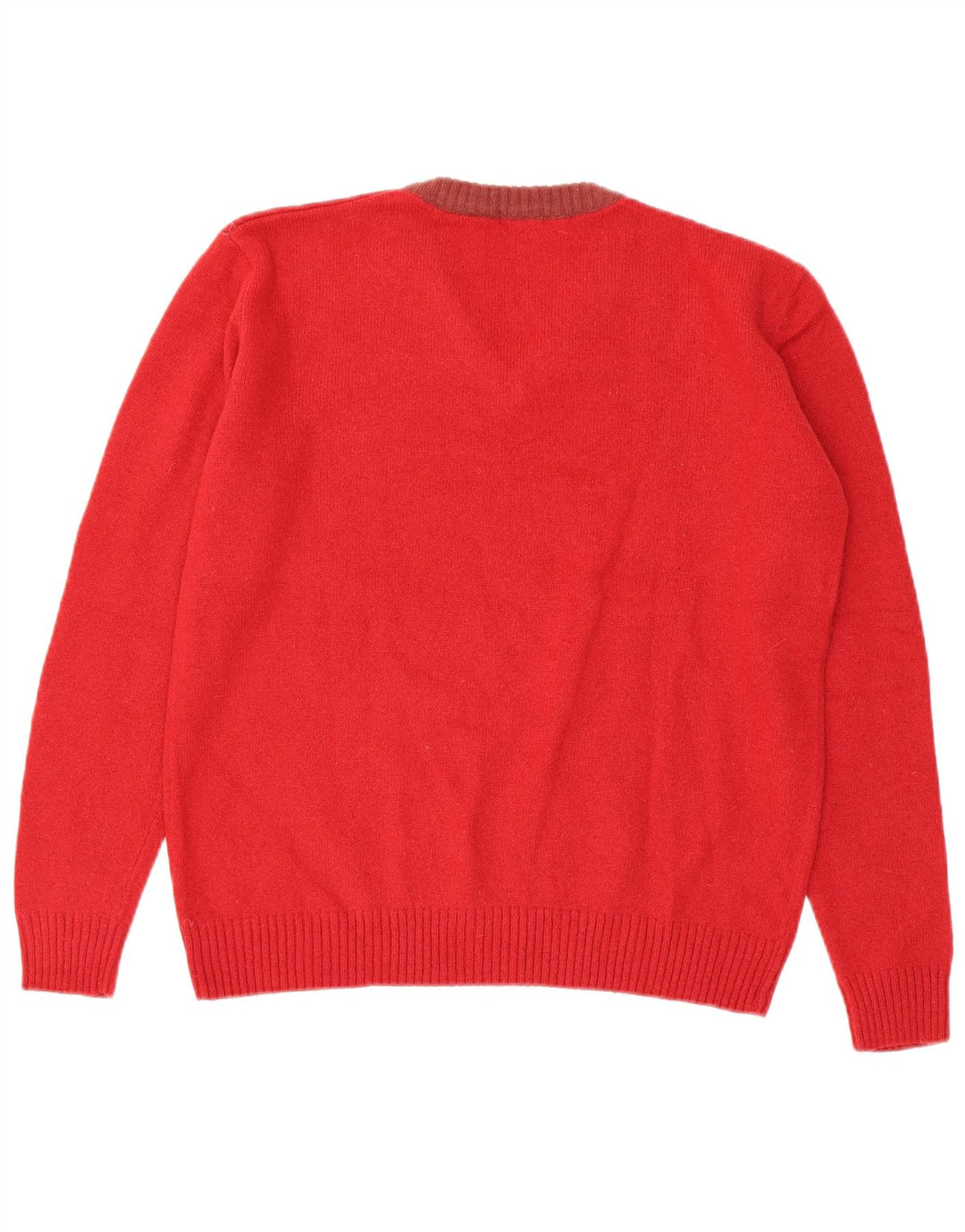 CARRERA Jersey con cuello en V para mujer UK 14 Medium Red Wool