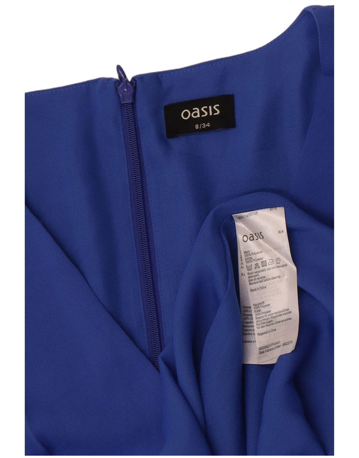 Oasis Vestido tubo de manga 3/4 para mujer UK 8 Small Poliéster azul